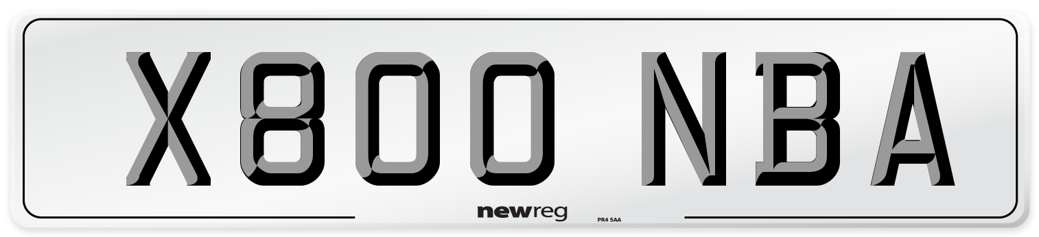 X800 NBA Number Plate from New Reg